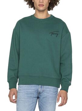 Sweatshirt Tommy Jeans Signatur Crew Grün Herren