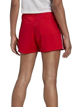 Short Adidas 3 Stripes Rot für Damen