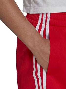Short Adidas 3 Stripes Rot für Damen