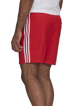 Bermuda Adidas 3 Stripes Rot für Herren
