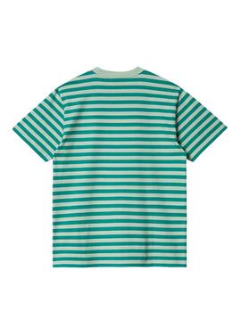 T-Shirt Carhartt Scotty Pocket Streifen Grün Herren