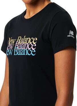 T-Shirt New Balance Essentials Celebrate Schwarz