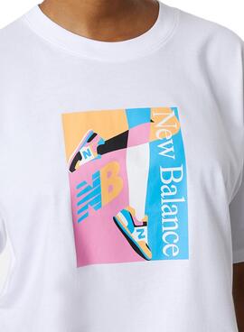 T-Shirt NB Essentials Celebrate Weiss für Damen
