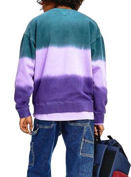 Sweatshirt Tommy Jeans Colorblock Tie Dye Herren