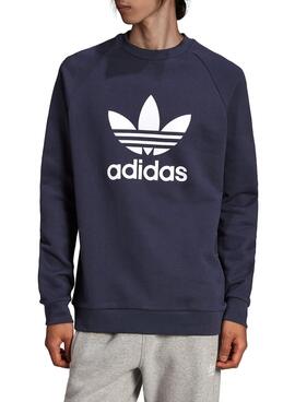 Sweatshirt Adidas Trefoil Crew Marineblau für Herren
