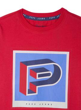 T-Shirt Pepe Jeans Caiken Rot für Junge