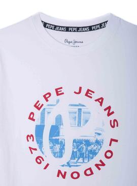 T-Shirt Pepe Jeans Chester Weiss für Junge