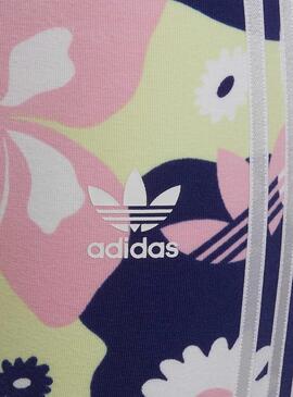 Leggings Radfahrer Adidas Blumen Multicolor Mädchen