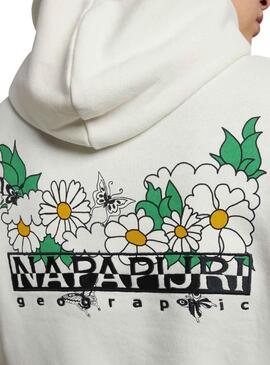 Sweatshirt Napapijri Veny Blumen Weiss für Damen