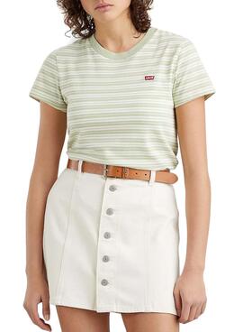 T-Shirt Levis Perfect Streifen Grün für Damen
