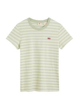 T-Shirt Levis Perfect Streifen Grün für Damen