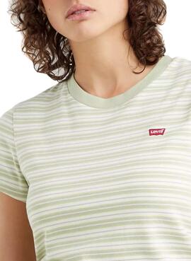 T-Shirt Levis Perfect Streifen Grün für Damen