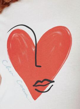 T-Shirt Naf Naf Corazon Beige für Damen