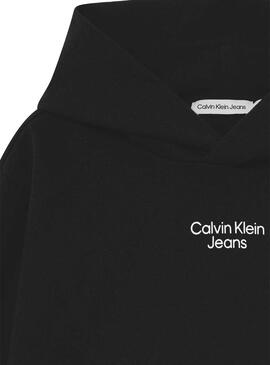 Sweatshirt Calvin Klein Stacket-Logo Schwarz für Junge