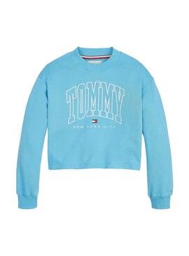 Sweatshirt Tommy Hilfiger Bold Varsity Crop Azul