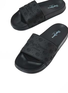 Flip flops Pepe Jeans Slider Sport Schwarzs für Damen