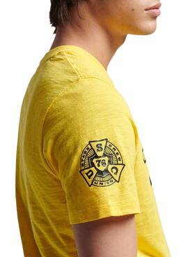 T-Shirt Superdry Vintage Merch Amarilla Herren