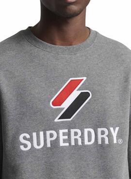 Sweatshirt Superdry Code Stacked Grau für Herren