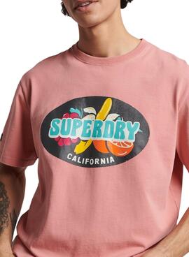 T-Shirt Superdry Vintage Ranchero Rosa Herren