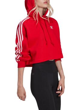 Sweatshirt Adidas Adicolor Kapuze Crop Rot Damen