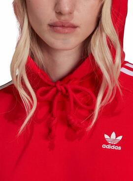 Sweatshirt Adidas Adicolor Kapuze Crop Rot Damen