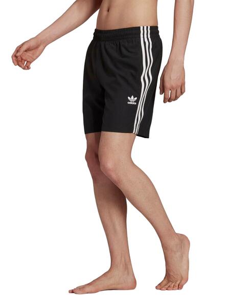 progresivo Punto de exclamación Triturado Badehose Adidas 3 Bänder Schwarz für Herren