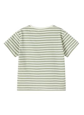T-Shirt Name It Fai Streifen Grün Tiger für Junge