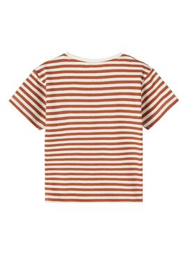 T-Shirt Name It Fai Stripes Dino Orange für Junge