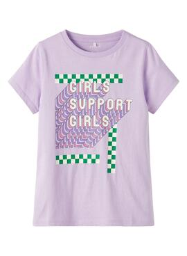 T-Shirt Name It Tikas Letras Lila für Mädchen