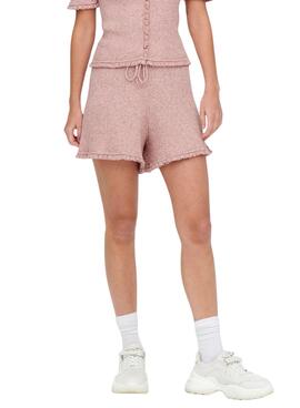 Short Only Lina Ruffle Rosa für Damen