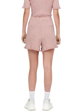 Short Only Lina Ruffle Rosa für Damen