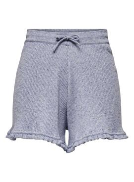 Short Only Lina Ruffle Blau für Damen