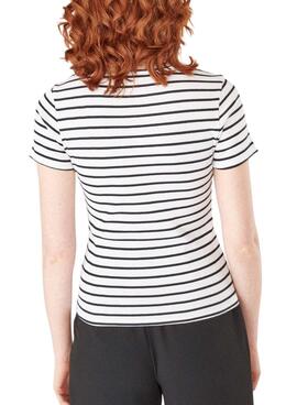 T-Shirt Naf Naf Kanal Streifen Weiss für Damen
