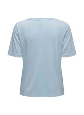 T-Shirt Only Elise Cuello V Blau für Damen