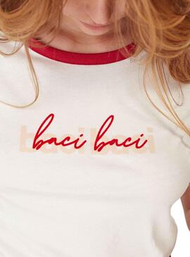 T-Shirt Naf Naf BaciBaci Weiss für Damen