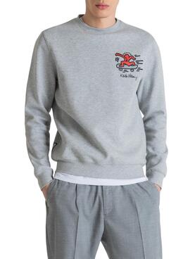 Sweatshirt Antony Morato Keith Haring Grau Herren