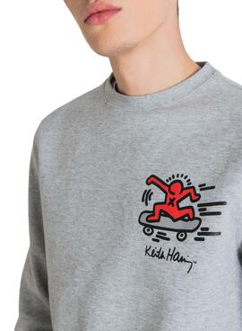 Sweatshirt Antony Morato Keith Haring Grau Herren