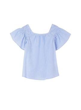 Bluse Mayoral Wabenmuster Blau Für Mädchen