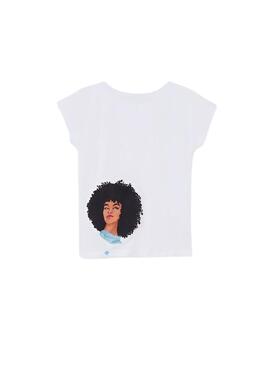 T-Shirt Mayoral Face Weiss Für Mädchen