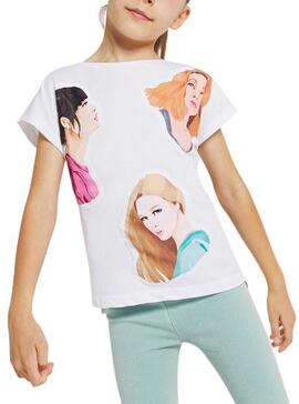 T-Shirt Mayoral Face Weiss Für Mädchen