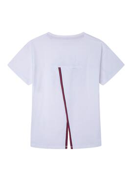 T-Shirt Pepe Jeans Hillow-Logo Weiss Für Mädchen