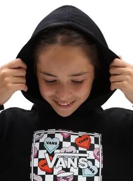 Sweatshirt Vans Süß Heart Schwarz Für Mädchen