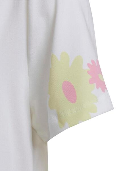 T Shirt Kleid Adidas Rosa Blume Weiss Madchen