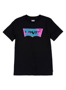 T-Shirt Levis Batwing Spray Schwarz Für Junge