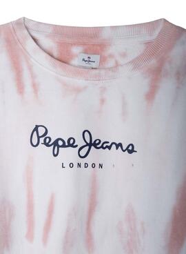 Sweatshirt Pepe Jeans Grace Tie Dye Rosa Für Mädchen