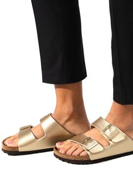 Sandalen Birkenstock Arizona BF Gold Für Damen