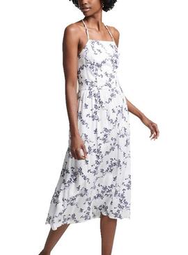 Kleid Superdry Vintage-Druck Weiss Damen