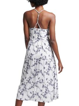 Kleid Superdry Vintage-Druck Weiss Damen