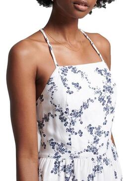 Kleid Superdry Vintage-Druck Weiss Damen