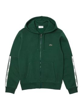 Sweatshirt Lacoste Kapuze Streifen Grün Für Herren